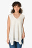 Brunello Cucinelli Cream Linen Silk Blend Sleeveless Knit Top Size XL