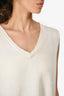 Brunello Cucinelli Cream Linen Silk Blend Sleeveless Knit Top Size XL