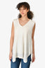 Brunello Cucinelli Cream Linen Silk Blend Sleeveless Knit Top Size XL