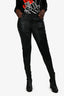 RTA Black Leather Ribbed Skinny Jeans Size 29