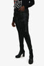 RTA Black Leather Ribbed Skinny Jeans Size 29