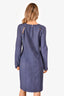 Tom Ford Blue Cutout Long Sleeve Dress Size XL