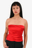 Amanda Uprichard Red Silk 'Oscar Top' Size S
