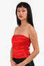 Amanda Uprichard Red Silk 'Oscar Top' Size S