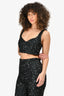 Bardot Black Sequined 'Celestial' Top/Pants Set Size XS