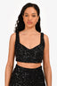 Bardot Black Sequined 'Celestial' Top/Pants Set Size M