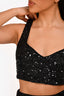 Bardot Black Sequined 'Celestial' Top/Pants Set Size M