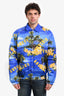 Gucci Blue/Yellow Nylon Palm Tree Printed Jacket Size 52 Mens