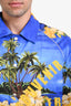Gucci Blue/Yellow Nylon Palm Tree Printed Jacket Size 52 Mens