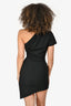 Saint Laurent 2019 Black One Shoulder Mini Dress Size 34