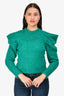 Isabel Marant Green Mohair/Wool Sleeve Detailed Sweater Size 34