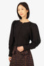 LPA Black Mesh Balloon Sleeve Blouse Size M