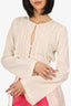 Camila Coelho Beige Cut-out Lace-up Aveia Top Size S