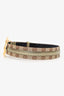 Gucci GG Canvas & Metallic Gold Leather Bamboo Buckle Belt