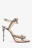 Christian Louboutin Galeria 100 Watersnake-Print Sandals Size 39
