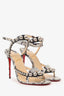 Christian Louboutin Galeria 100 Watersnake-Print Sandals Size 39
