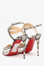 Christian Louboutin Galeria 100 Watersnake-Print Sandals Size 39