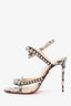 Christian Louboutin Galeria 100 Watersnake-Print Sandals Size 39