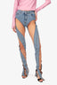 Mugler Blue Denim/Mesh Panelled Skinny Pants Size 34