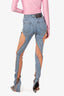 Mugler Blue Denim/Mesh Panelled Skinny Pants Size 34