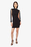 Voila Black/Rhinestone Cut Out Sleeve Mock Neck Mini Dress Size S