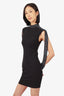 Voila Black/Rhinestone Cut Out Sleeve Mock Neck Mini Dress Size S