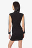Voila Black/Rhinestone Cut Out Sleeve Mock Neck Mini Dress Size S