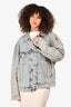 Balenciaga Blue Denim Washed Logo Jacket Size 38