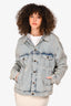 Balenciaga Blue Denim Washed Logo Jacket Size 38