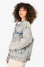 Balenciaga Blue Denim Washed Logo Jacket Size 38