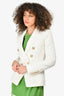 Balmain White Double Breasted Blazer Jacket Size 38
