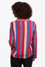 Reformation Red/Blue Button Down Stripped Blouse Size M
