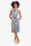 Gucci Blue Silk Floral Dress Estimated Size S