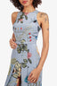 Gucci Blue Silk Floral Dress Estimated Size S