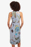 Gucci Blue Silk Floral Dress Estimated Size S