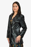 Nanushka Black Faux Leather Single Breasted Blazer Size XS