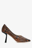 Jimmy Choo Brown/Black Leather Python Heels 38