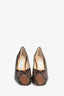 Jimmy Choo Brown/Black Leather Python Heels 38