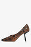 Jimmy Choo Brown/Black Leather Python Heels 38