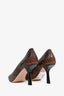 Jimmy Choo Brown/Black Leather Python Heels 38