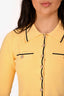 Sandro Yellow/Black Trim Detailed Button Up Long Sleeve Cropped Top Size 1