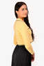 Sandro Yellow/Black Trim Detailed Button Up Long Sleeve Cropped Top Size 1