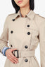 Burberry London Beige Short Double breasted Trench Coat Size 4