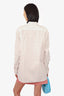 Balenciaga White/Pink All Over Logo Long Sleeve Shirt Size 38