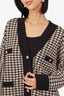 Sandro Black/White Houndstooth Pocket Cardigan Size 3