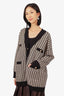 Sandro Black/White Houndstooth Pocket Cardigan Size 3