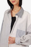 Thom Browne Grey/White Fun Mix Oversized Button-Front Shirt Size 5 Mens