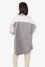 Thom Browne Grey/White Fun Mix Oversized Button-Front Shirt Size 5 Mens