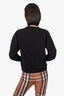 Burberry Black Wool Bilston Logo Jacquard  Sweater Size M