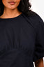 Frame Navy Cotton Puff 3/4 Sleeve Top Size M
